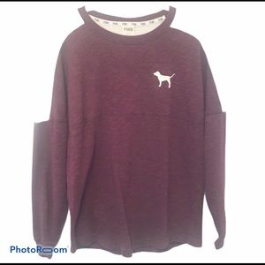 🌷(3/$25) VS Pink Ls Sweatshirt Maroon & White XS